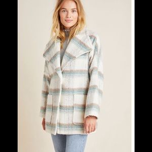 Anthropologie Elsa Plaid Coat XL